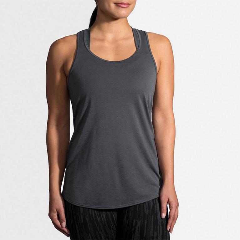 Brooks Distance Womens Running Tank Top - Grey - Philippines (896142ZAT)